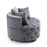 Matthias Plush Velvet Barrel Chair with Solid Wood Legs - Available in 3 Colors