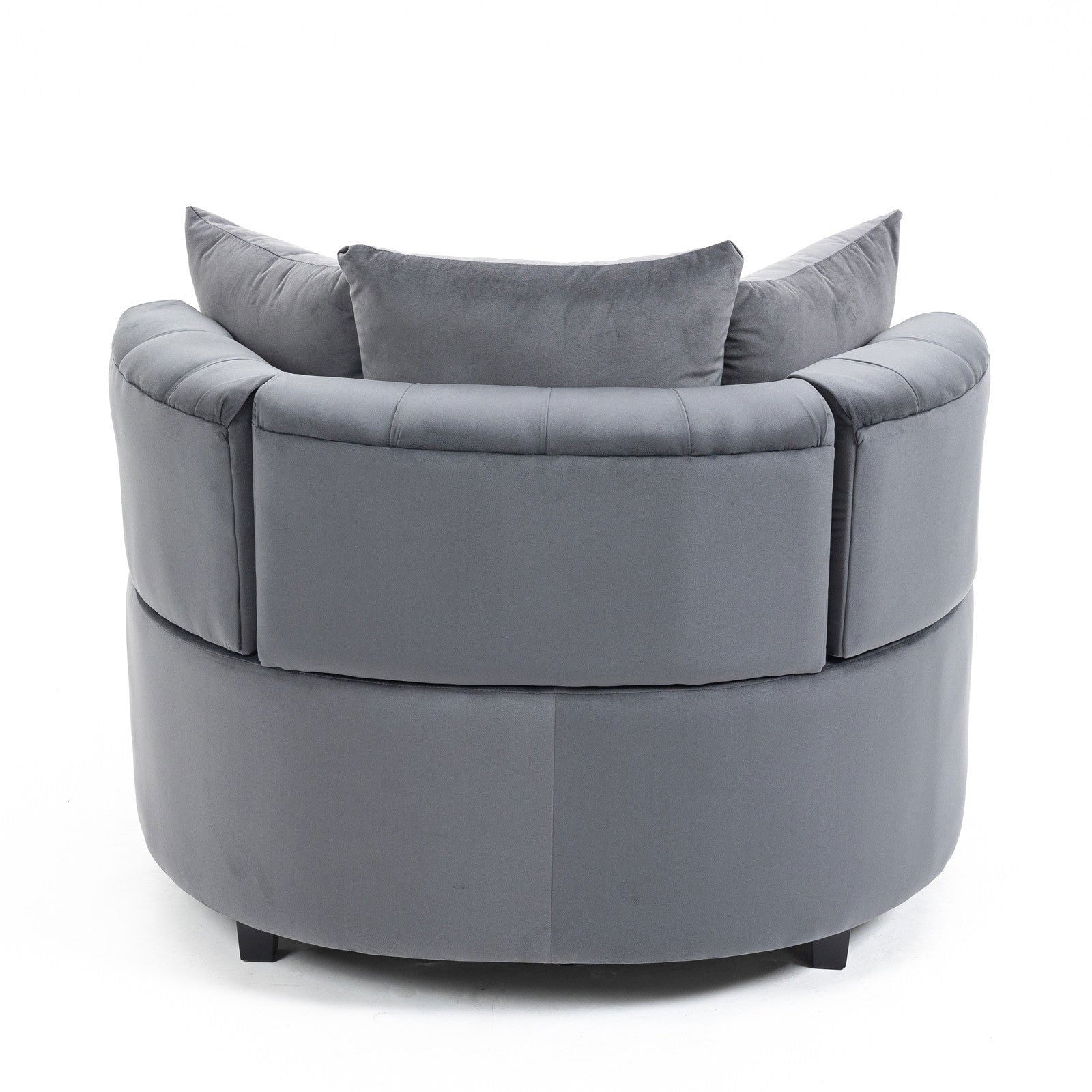 Matthias Plush Velvet Barrel Chair with Solid Wood Legs - Available in 3 Colors