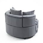 Matthias Plush Velvet Barrel Chair with Solid Wood Legs - Available in 3 Colors