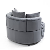 Matthias Plush Velvet Barrel Chair with Solid Wood Legs - Available in 3 Colors