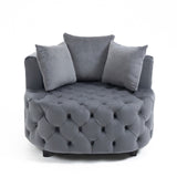Matthias Plush Velvet Barrel Chair with Solid Wood Legs - Available in 3 Colors