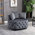 Matthias Plush Velvet Barrel Chair with Solid Wood Legs - Available in 3 Colors