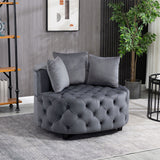 Matthias Plush Velvet Barrel Chair with Solid Wood Legs - Available in 3 Colors