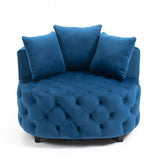 Matthias Plush Velvet Barrel Chair with Solid Wood Legs - Available in 3 Colors