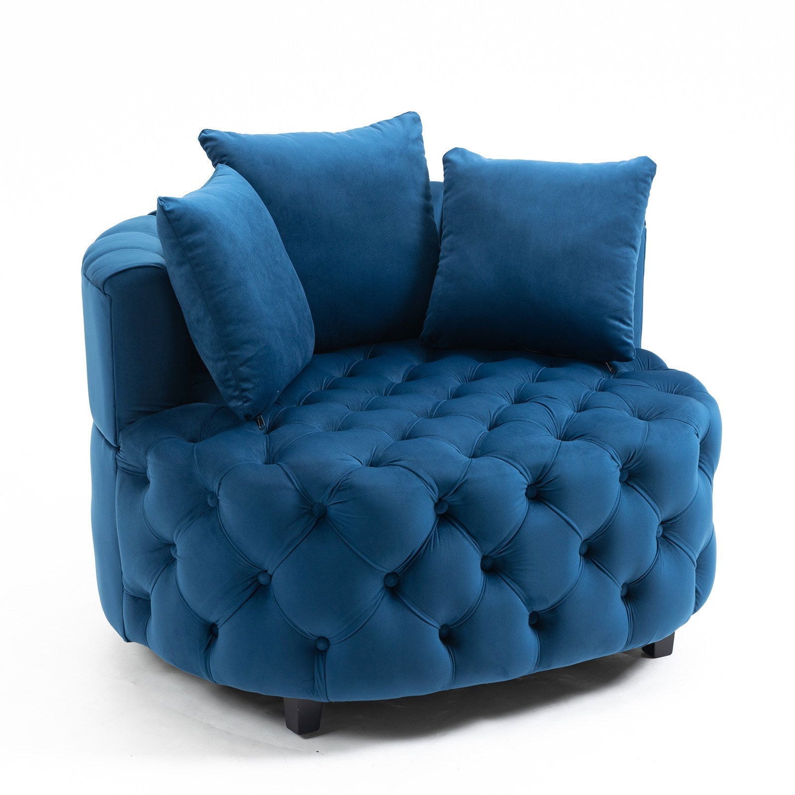 Matthias Plush Velvet Barrel Chair with Solid Wood Legs - Available in 3 Colors