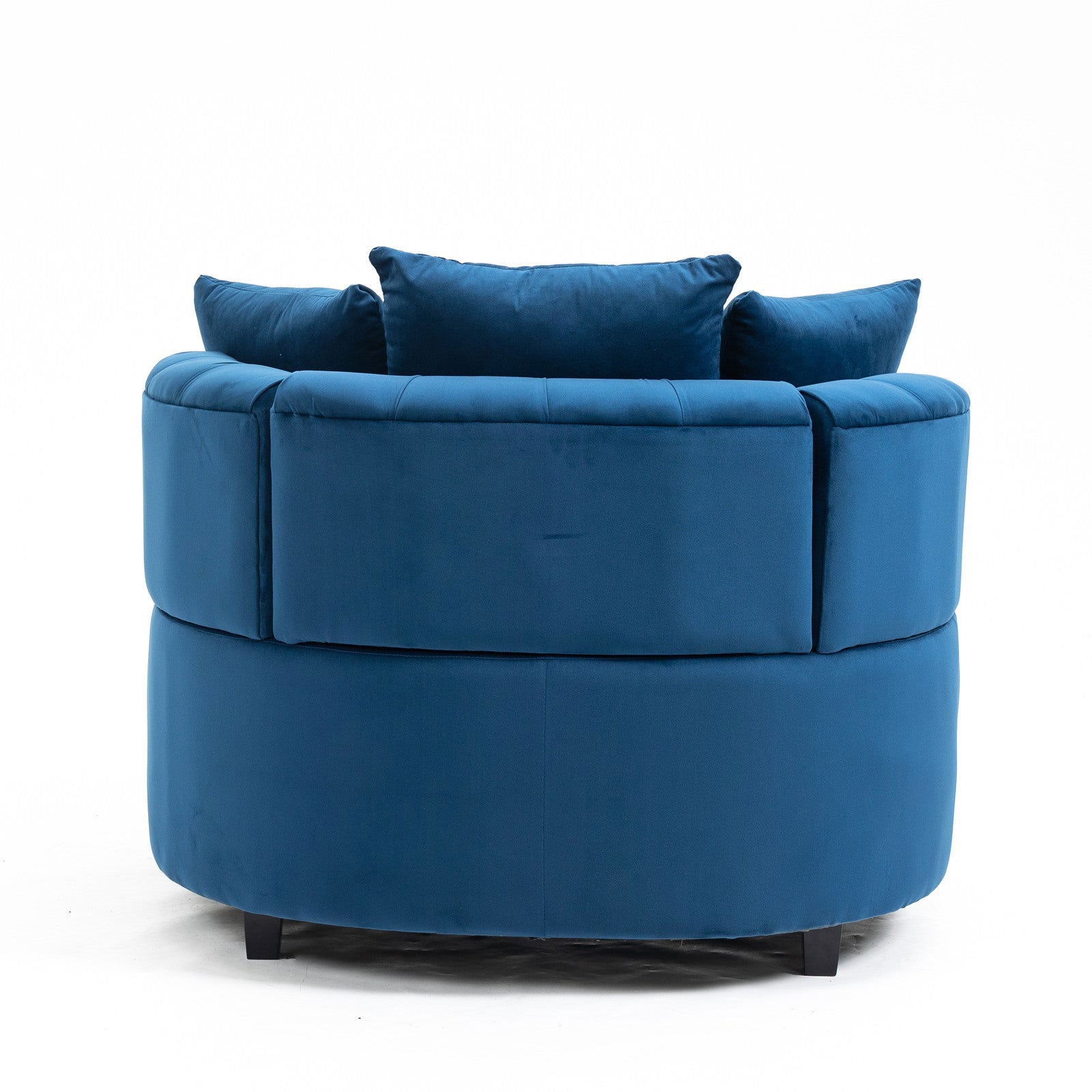 Matthias Plush Velvet Barrel Chair with Solid Wood Legs - Available in 3 Colors