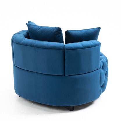 Matthias Plush Velvet Barrel Chair with Solid Wood Legs - Available in 3 Colors