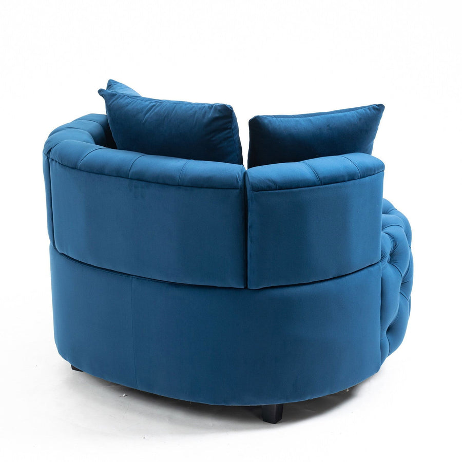 Matthias Plush Velvet Barrel Chair with Solid Wood Legs - Available in 3 Colors