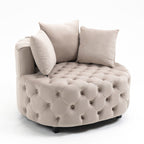 Matthias Plush Velvet Barrel Chair with Solid Wood Legs - Available in 3 Colors