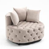Matthias Plush Velvet Barrel Chair with Solid Wood Legs - Available in 3 Colors