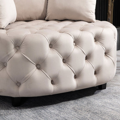 Matthias Plush Velvet Barrel Chair with Solid Wood Legs - Available in 3 Colors