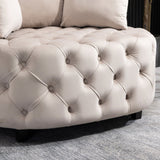 Matthias Plush Velvet Barrel Chair with Solid Wood Legs - Available in 3 Colors