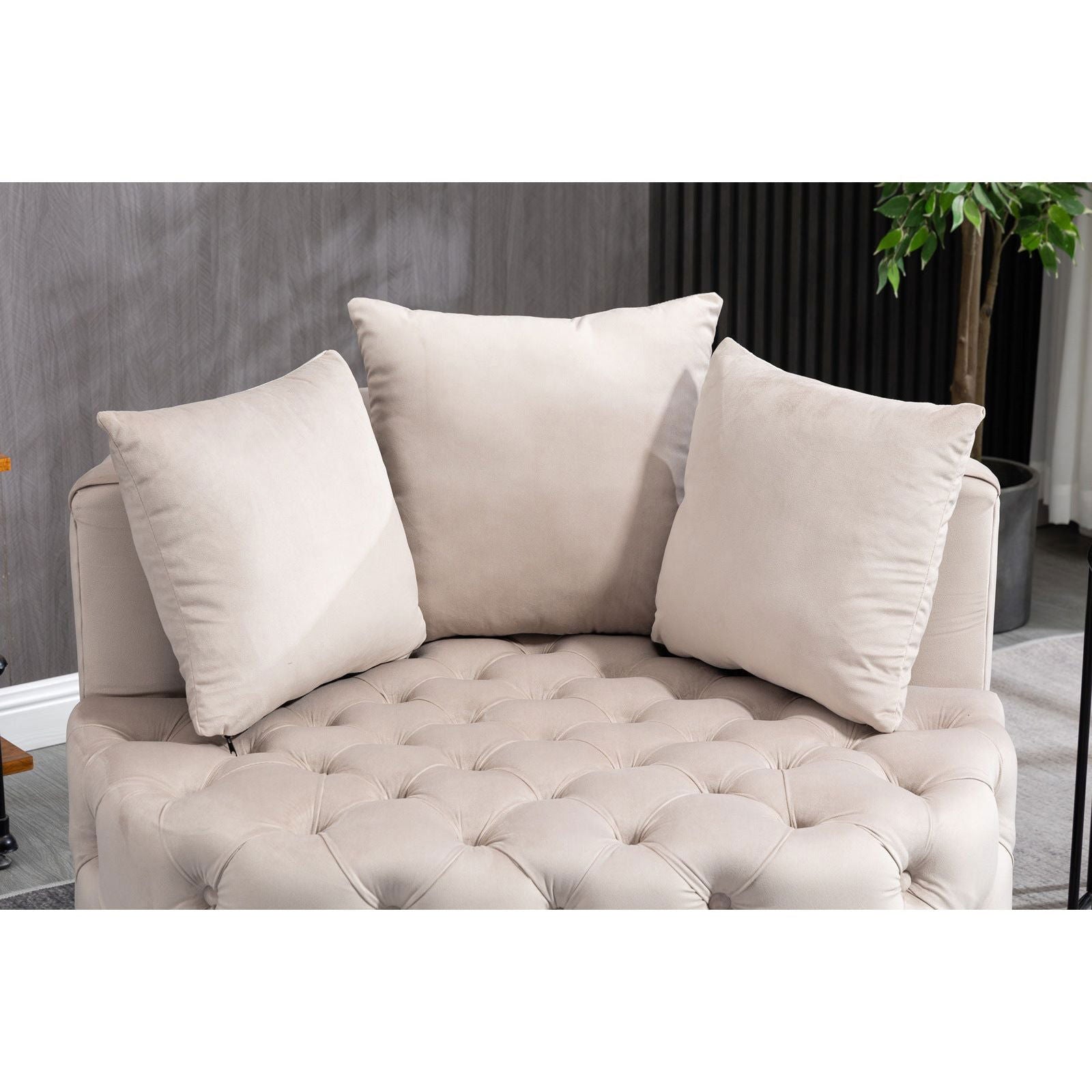 Matthias Plush Velvet Barrel Chair with Solid Wood Legs - Available in 3 Colors