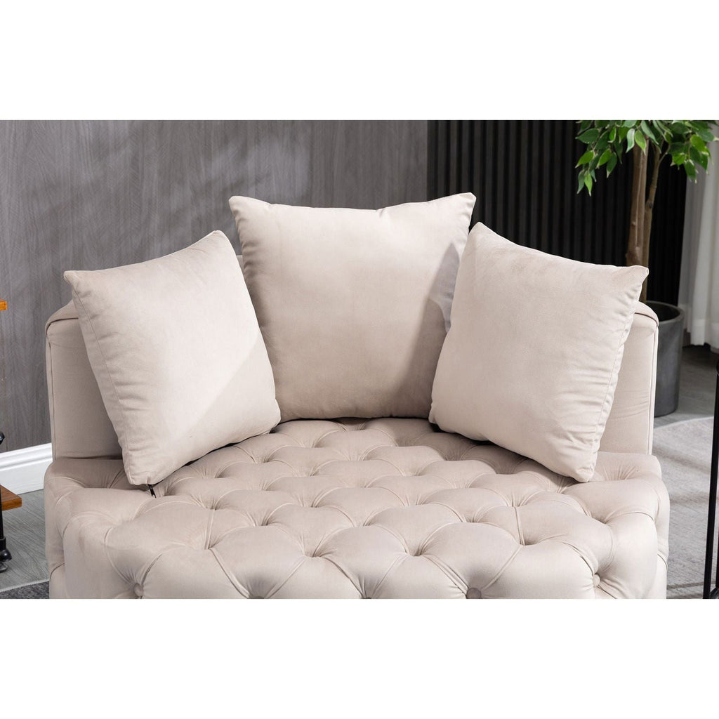 Matthias Plush Velvet Barrel Chair with Solid Wood Legs - Available in 3 Colors