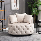 Matthias Plush Velvet Barrel Chair with Solid Wood Legs - Available in 3 Colors