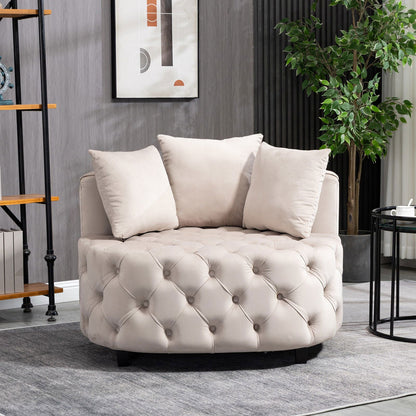 Matthias Plush Velvet Barrel Chair with Solid Wood Legs - Available in 3 Colors
