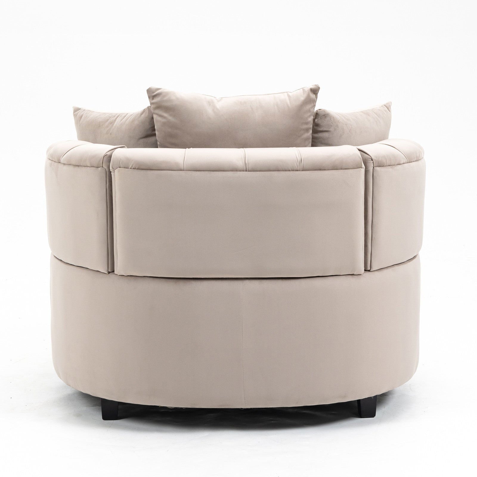 Matthias Plush Velvet Barrel Chair with Solid Wood Legs - Available in 3 Colors
