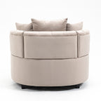 Matthias Plush Velvet Barrel Chair with Solid Wood Legs - Available in 3 Colors