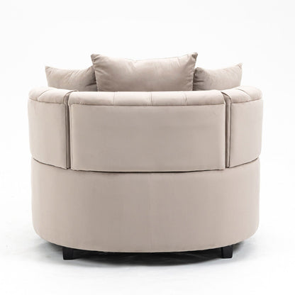 Matthias Plush Velvet Barrel Chair with Solid Wood Legs - Available in 3 Colors
