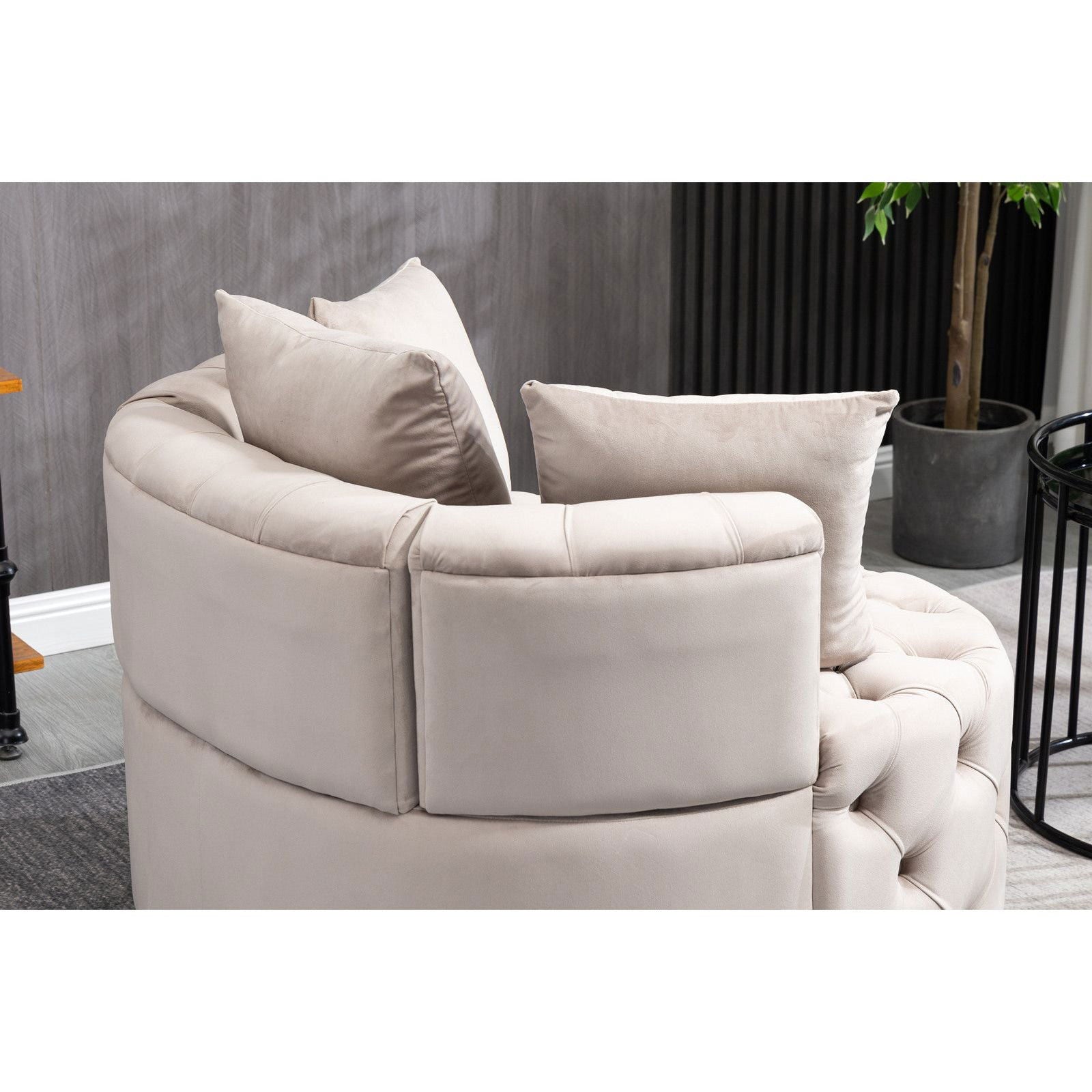 Matthias Plush Velvet Barrel Chair with Solid Wood Legs - Available in 3 Colors