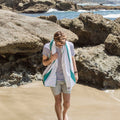 Aqua Microfiber Beach Towel