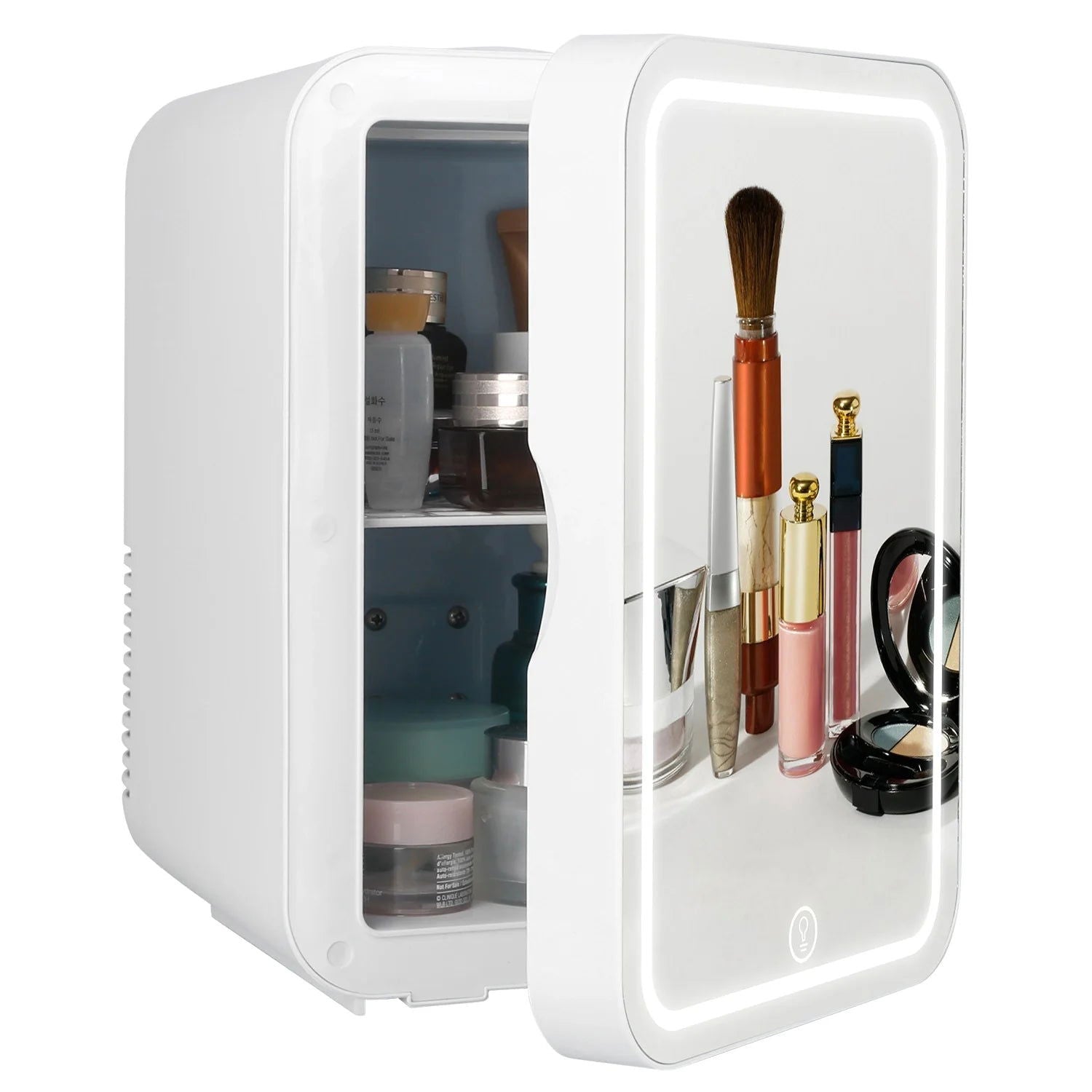 Multifunctional 6L Portable Skincare Fridge with HD Mirror and LED Light Secondary image