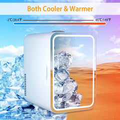 Multifunctional 6L Portable Skincare Fridge with HD Mirror and LED Light