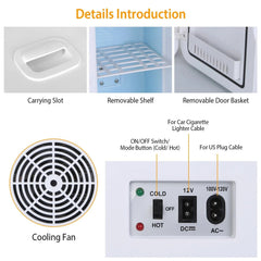 Multifunctional 6L Portable Skincare Fridge with HD Mirror and LED Light