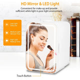 Multifunctional 6L Portable Skincare Fridge with HD Mirror and LED Light