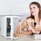 Multifunctional 6L Portable Skincare Fridge with HD Mirror and LED Light