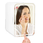 Multifunctional 6L Portable Skincare Fridge with HD Mirror and LED Light