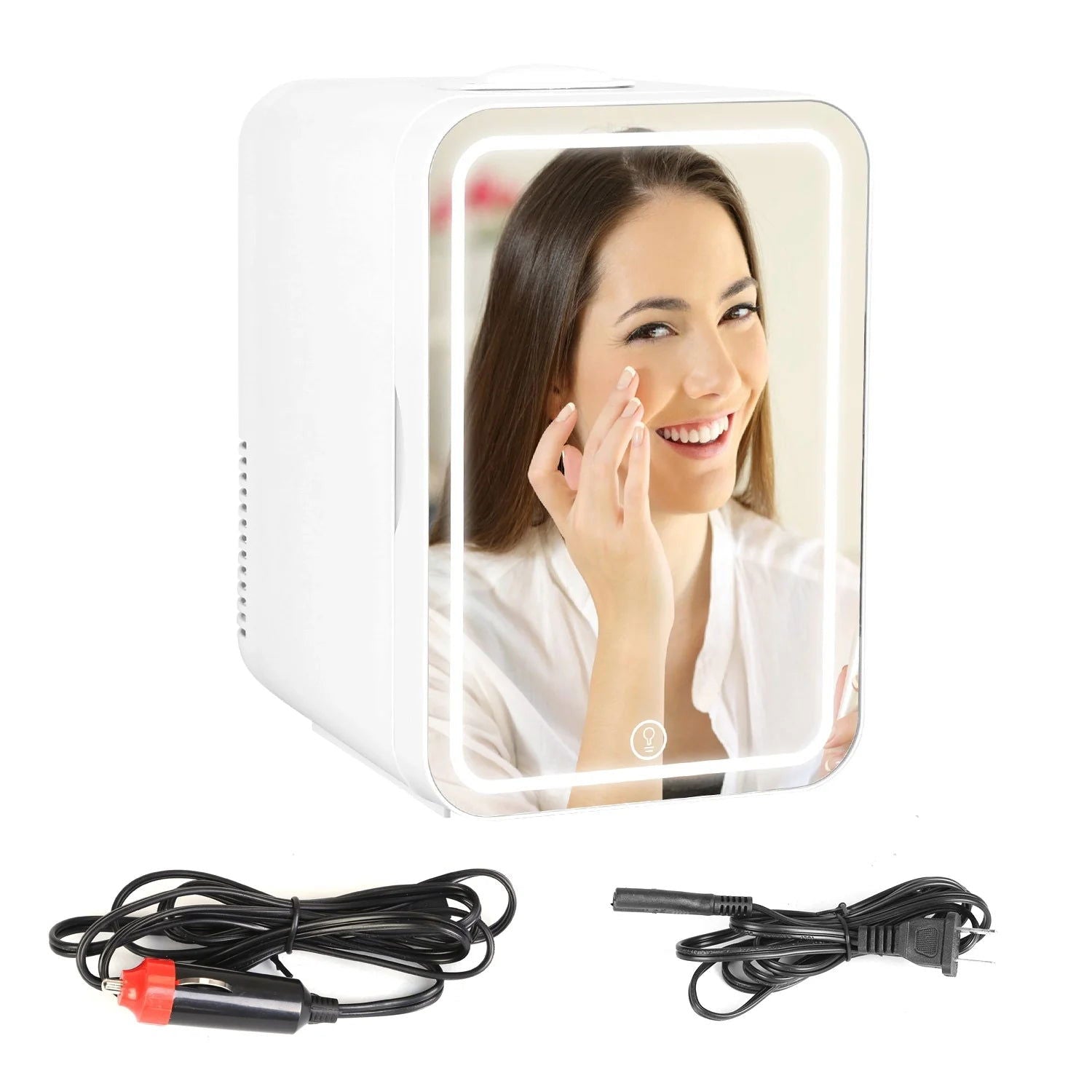 Multifunctional 6L Portable Skincare Fridge with HD Mirror and LED Light