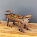 Rustic Metal Planter with Witch Boot Legs