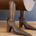 Rustic Metal Planter with Witch Boot Legs