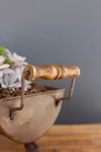 Rustic Metal Planter with Witch Boot Legs