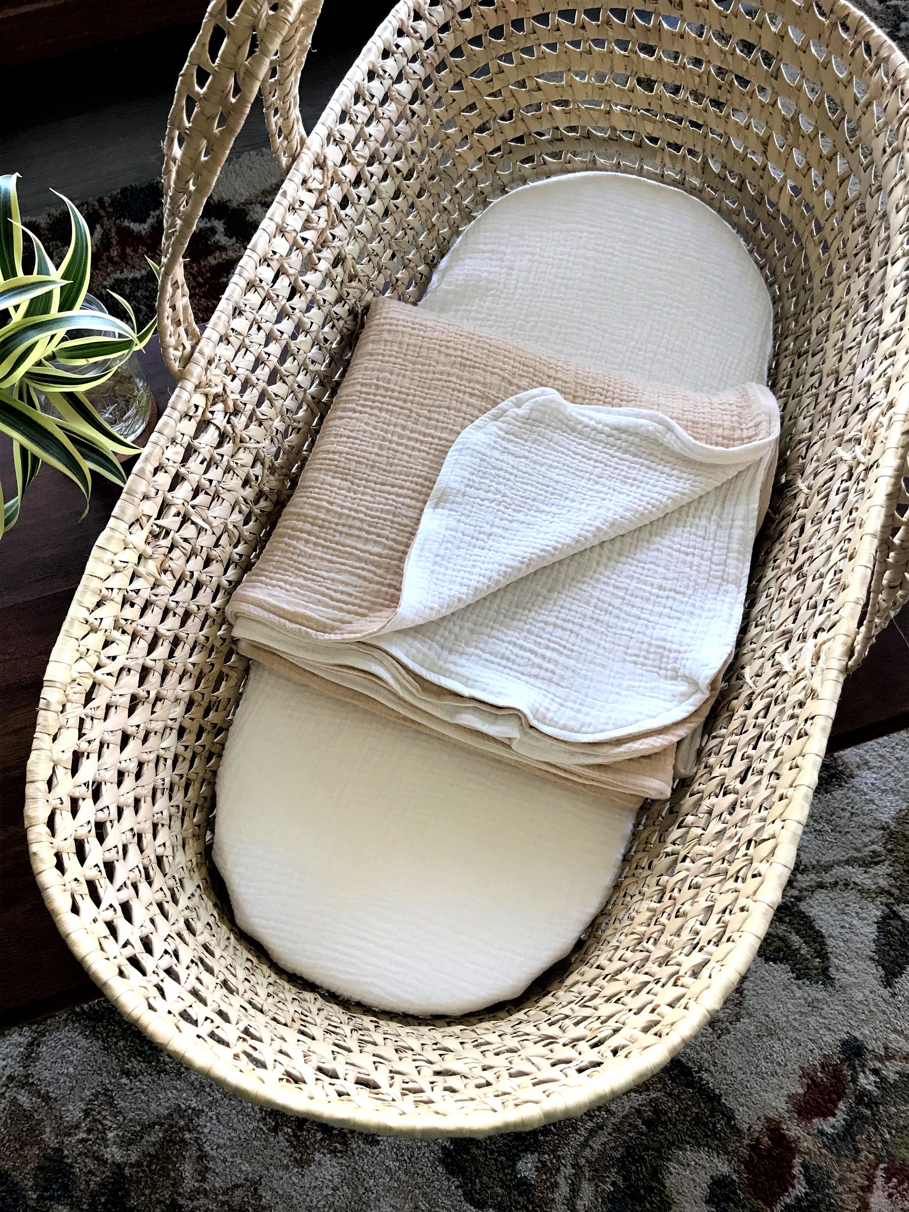 Moses Basket with Organic Cotton Double Gauze Set Main image
