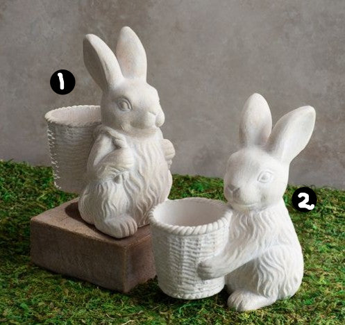 Cement Basket Bunny , 2 Style Options