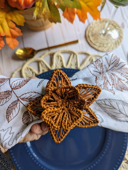 Thanksgiving Star Flower Woven Napkin Ring