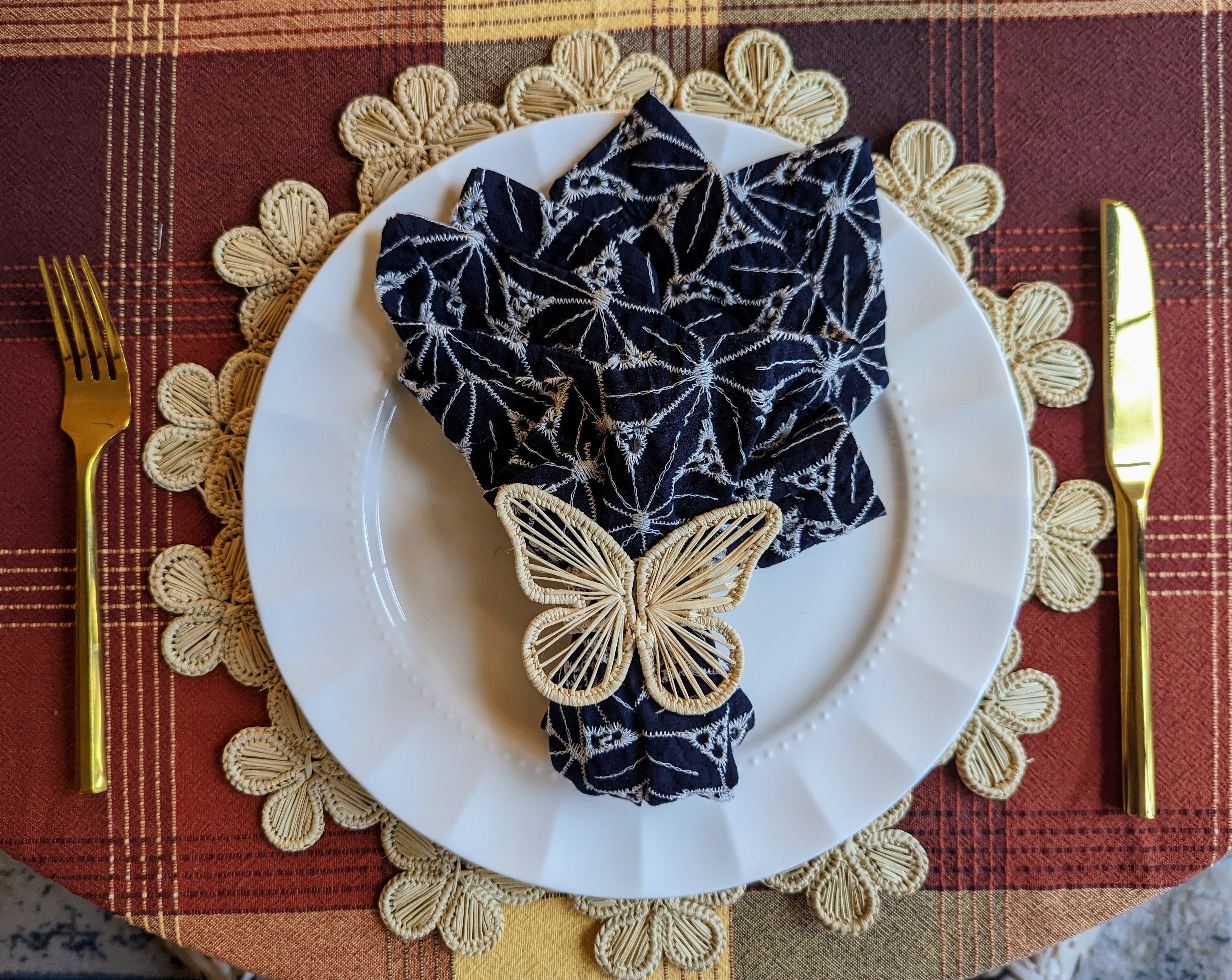Butterfly Handwoven Iraca Napkin Ring