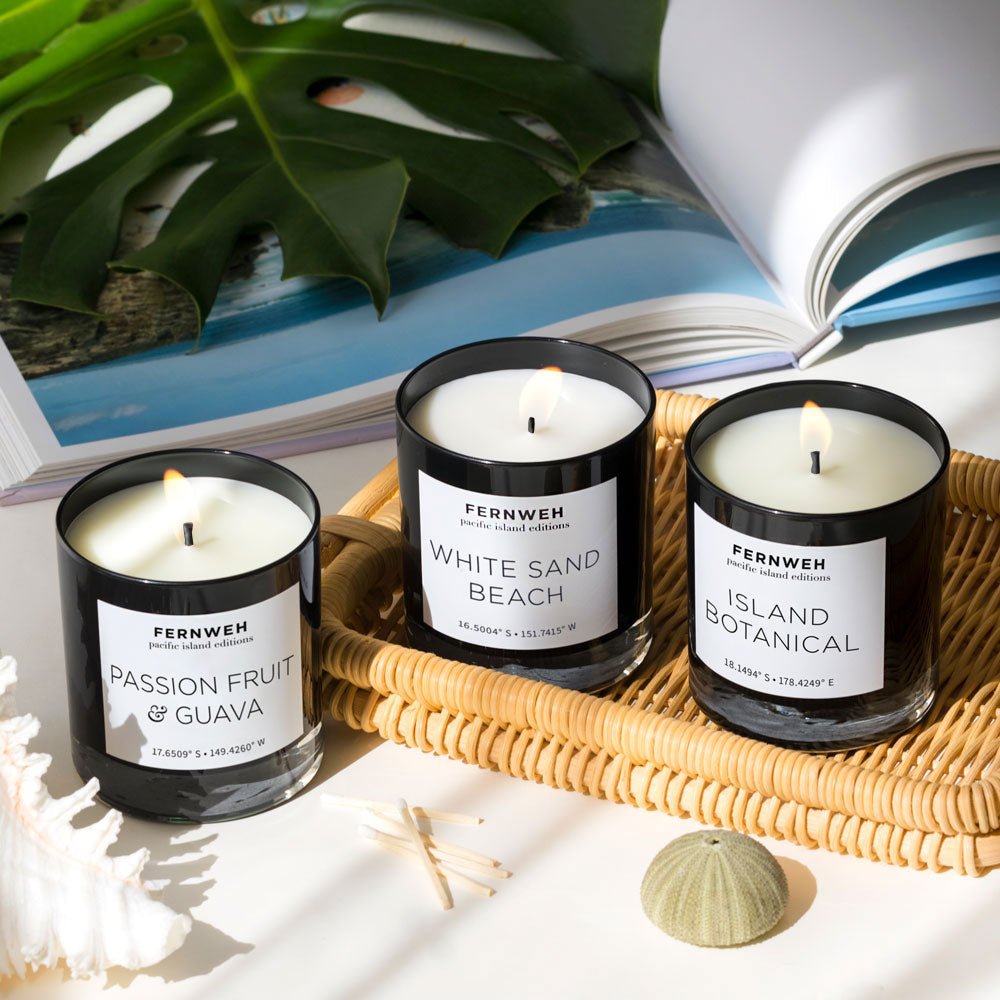 White Sand Beach Scented Soy Candle 3 Classic Set