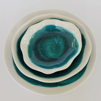 Artisan Pasta Bowl Green Sapphire Set 4