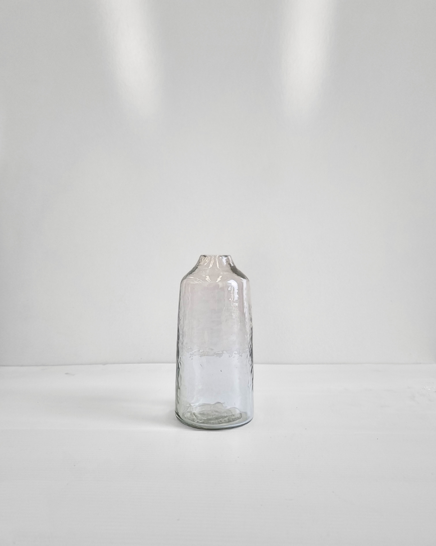 Siena Handblown Hammered Bud Vase Clear