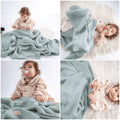 Quilted 4 Layers Muslin Blanket Aqua