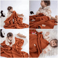 Quilted 4 Layers Muslin Blanket Brown
