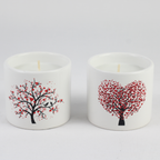 Love Tree Ceramic Candle Holder Set – 2-Piece Scented Candles