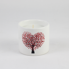 Love Tree Ceramic Candle Holder Set – 2-Piece Scented Candles