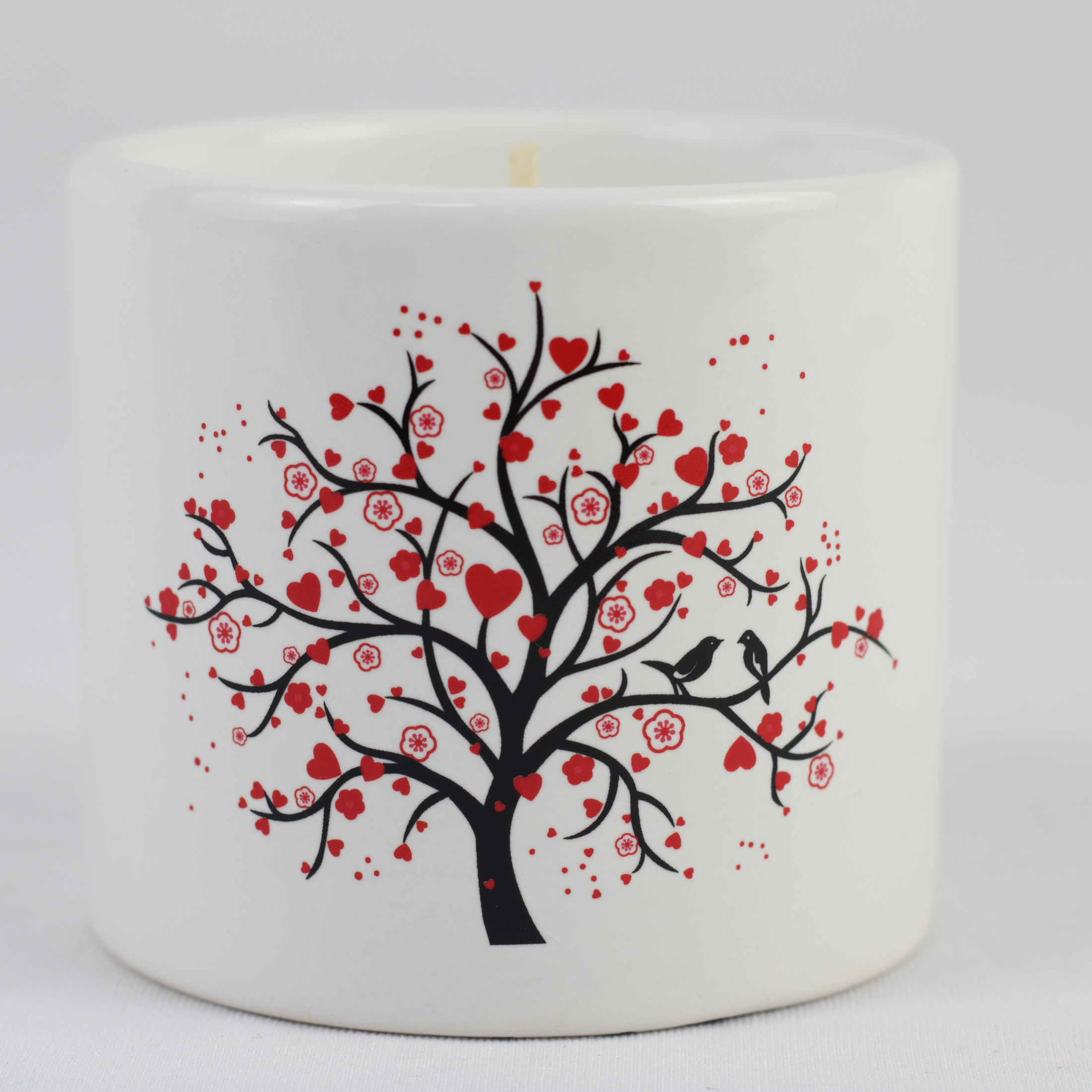 Love Tree Ceramic Candle Holder Set – 2-Piece Scented Candles