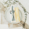 Aden Cotton Dinner Napkin Natural with Gold Set of 2