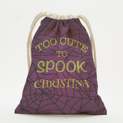 Exclusive - Sale | Bag Of Treats Custom Halloween Kids Drawstring Sack | Personalized Halloween Trick or Treat Bag Style 9