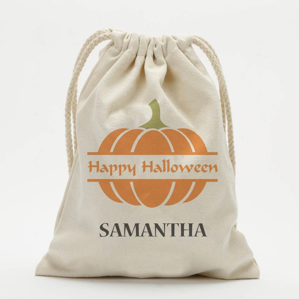 Exclusive - Sale | Bag Of Treats Custom Halloween Kids Drawstring Sack | Personalized Halloween Trick or Treat Bag Style 5